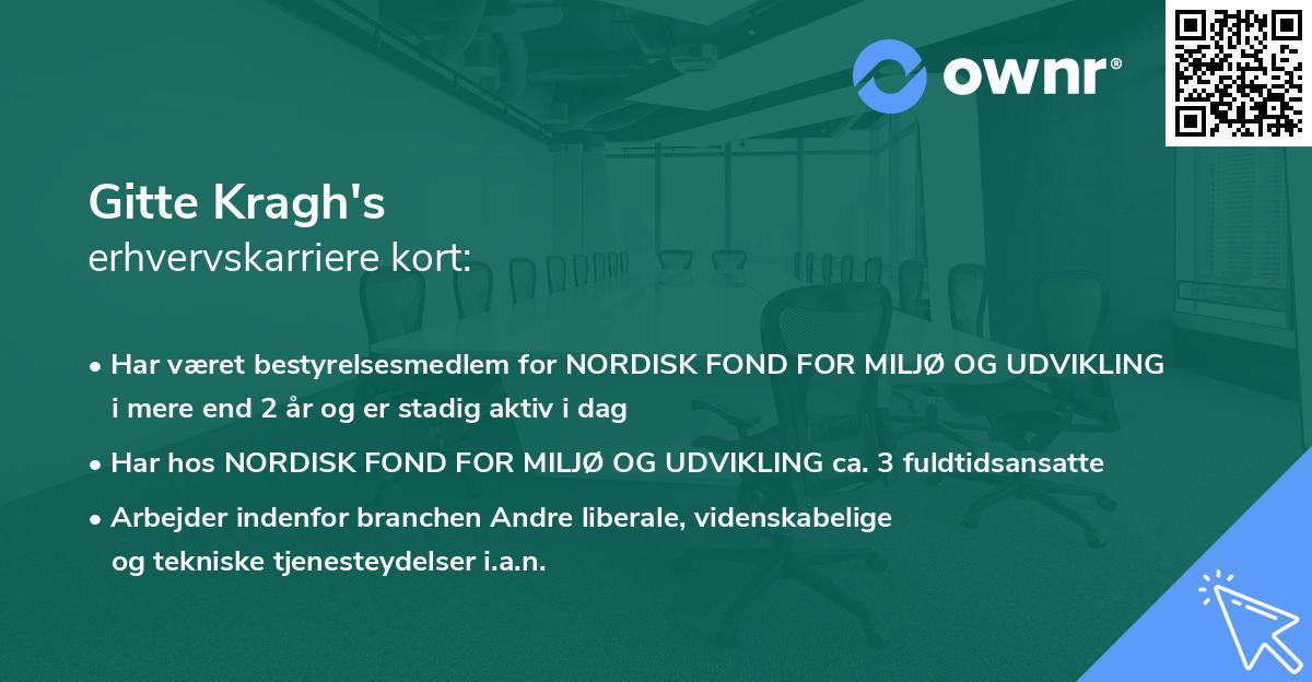 Gitte Kragh's erhvervskarriere kort