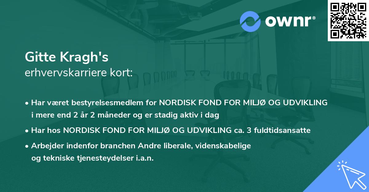 Gitte Kragh's erhvervskarriere kort