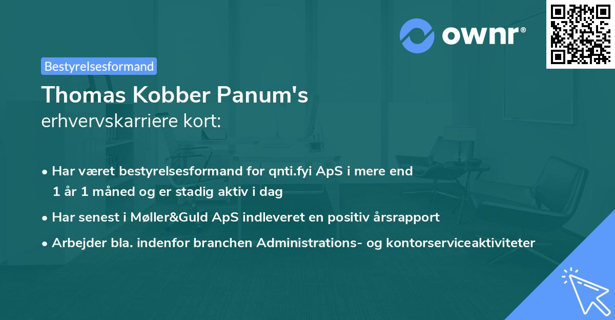 Thomas Kobber Panum's erhvervskarriere kort