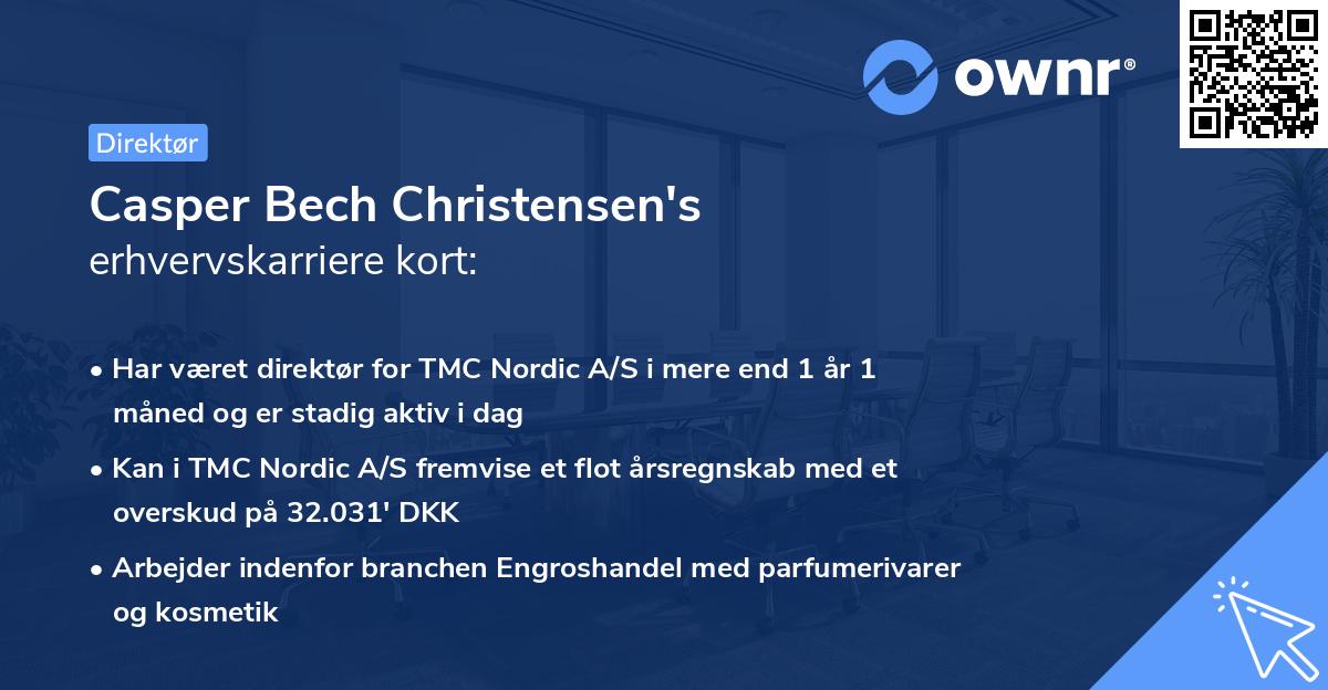 Casper Bech Christensen's erhvervskarriere kort