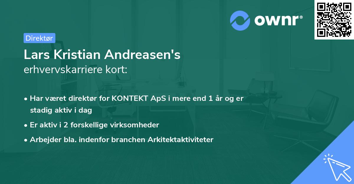 Lars Kristian Andreasen's erhvervskarriere kort
