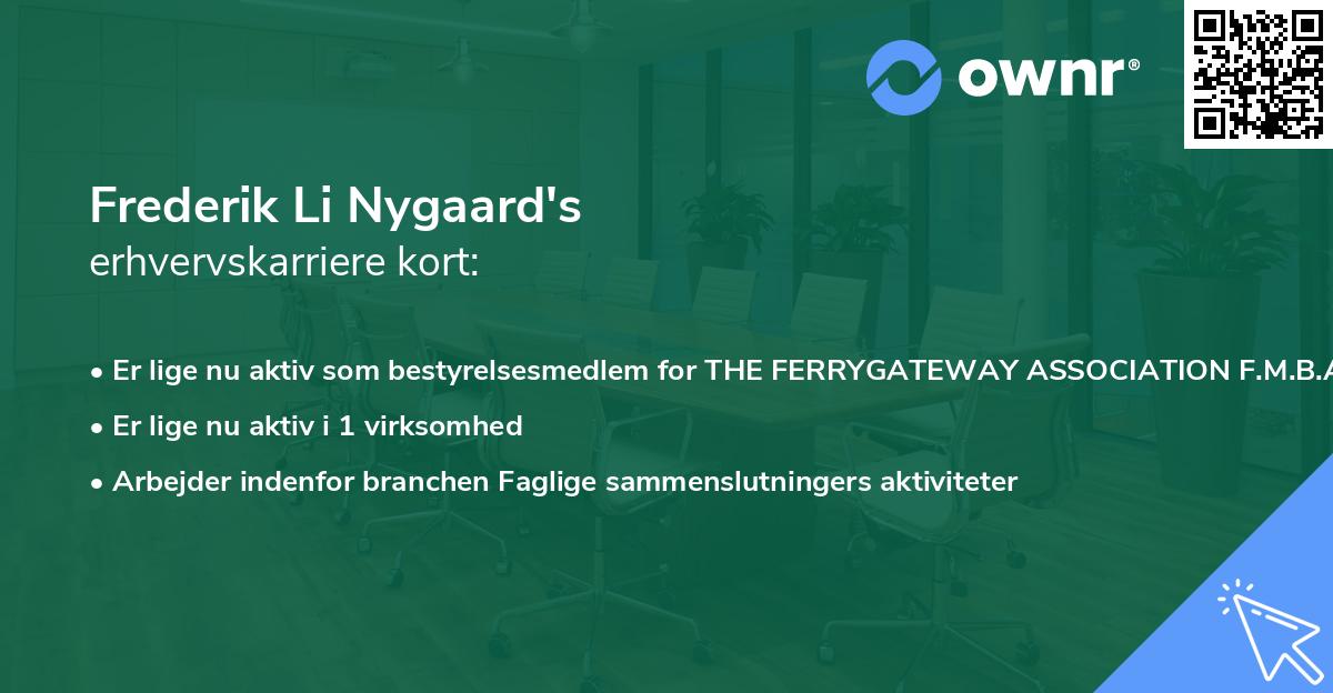 Frederik Li Nygaard's erhvervskarriere kort