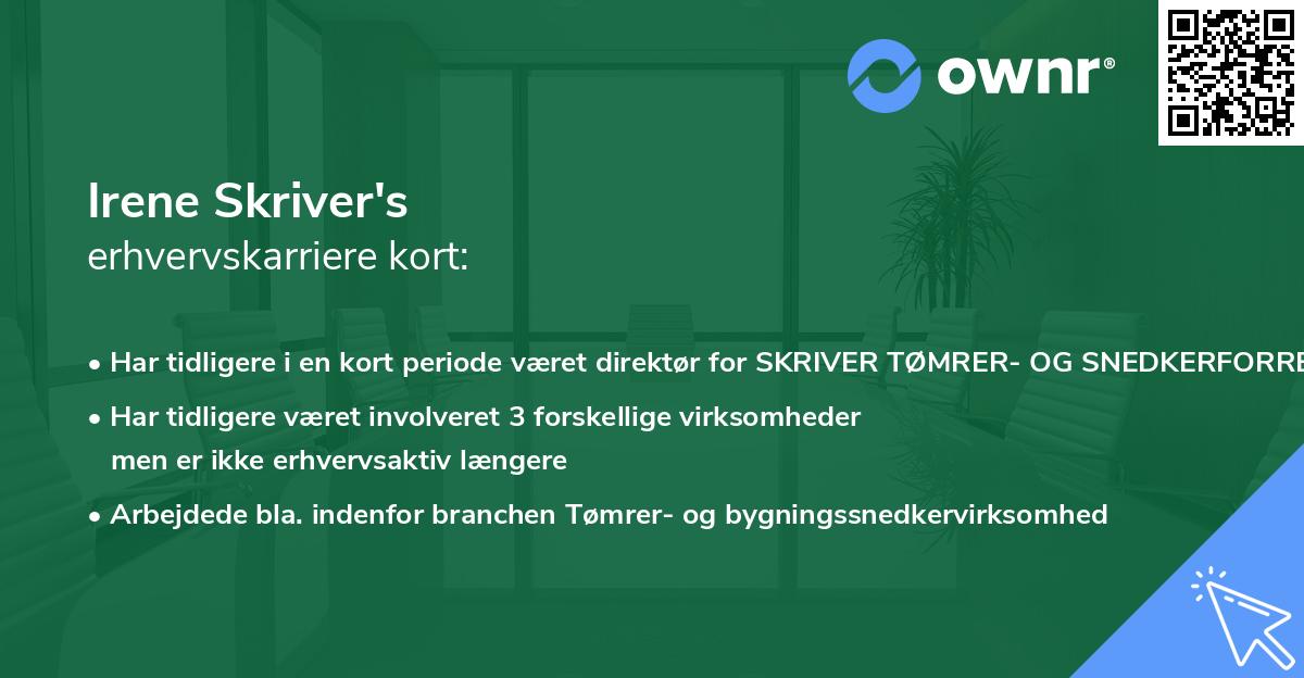 Irene Skriver's erhvervskarriere kort