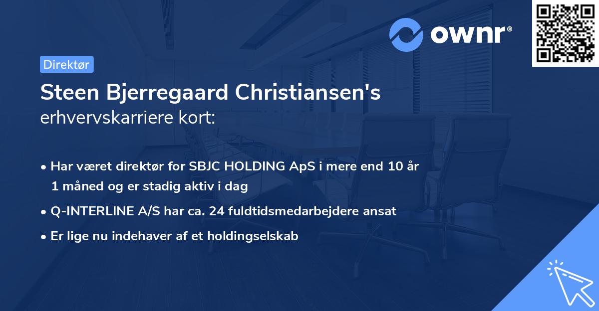 Steen Bjerregaard Christiansen's erhvervskarriere kort