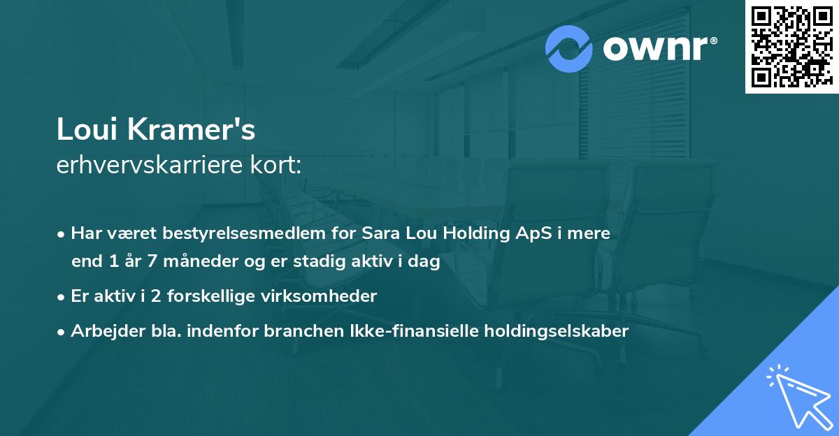 Loui Kramer's erhvervskarriere kort