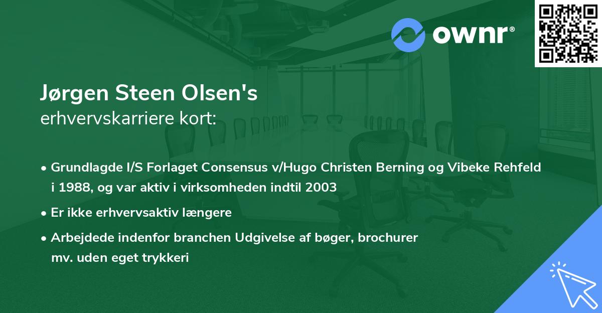 Jørgen Steen Olsen's erhvervskarriere kort