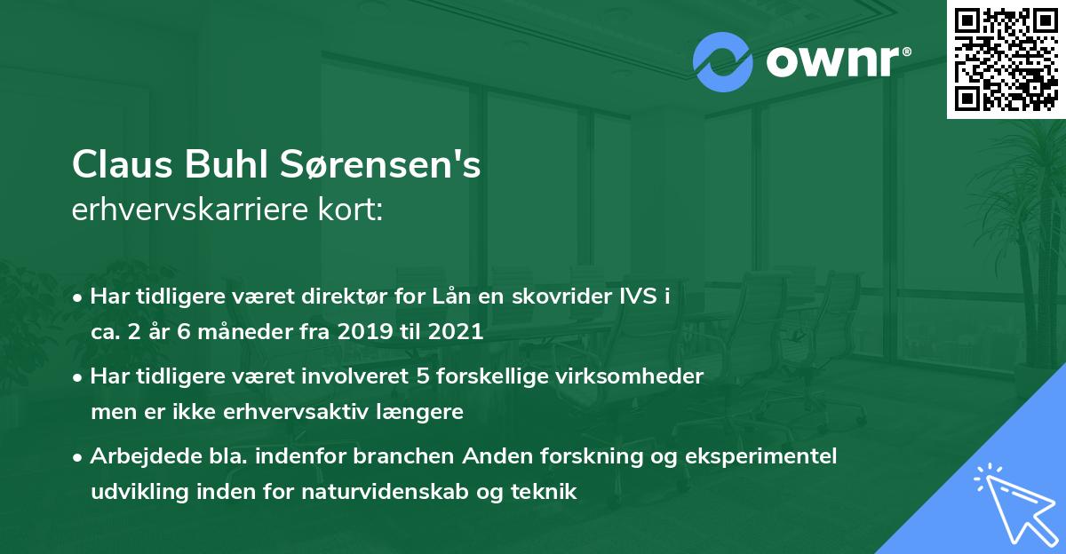 Claus Buhl Sørensen's erhvervskarriere kort