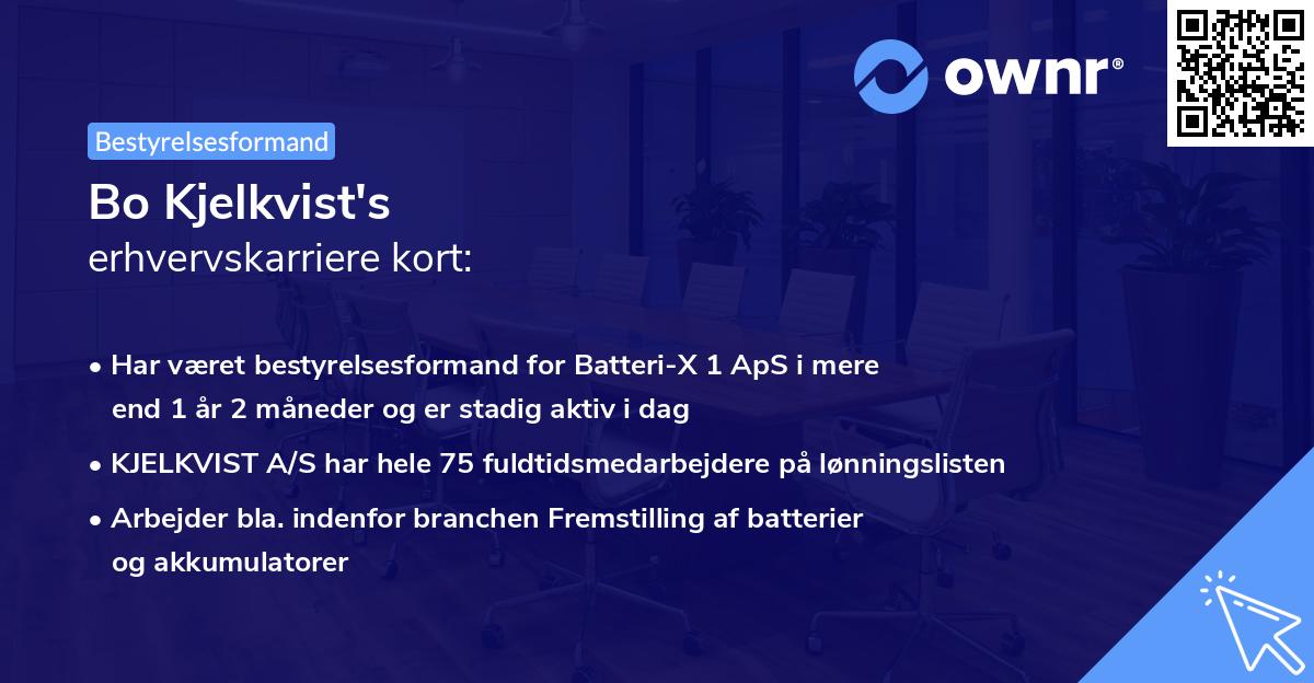 Bo Kjelkvist's erhvervskarriere kort