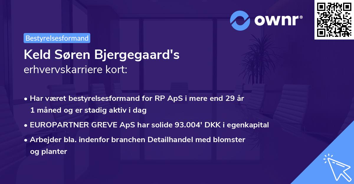 Keld Søren Bjergegaard's erhvervskarriere kort