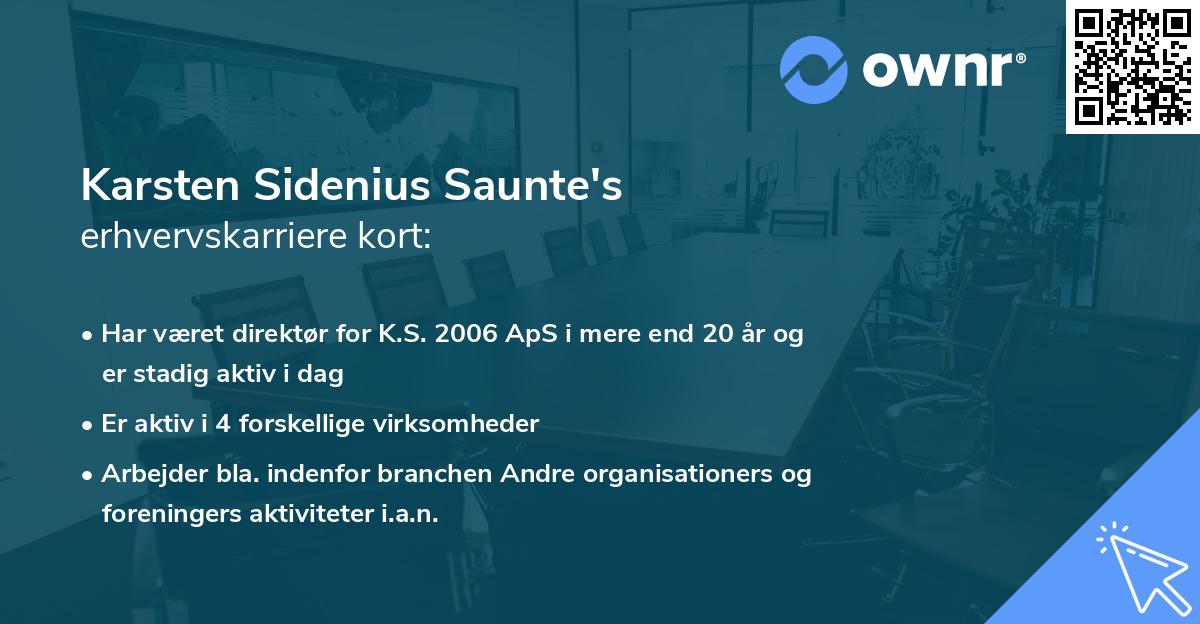 Karsten Sidenius Saunte's erhvervskarriere kort
