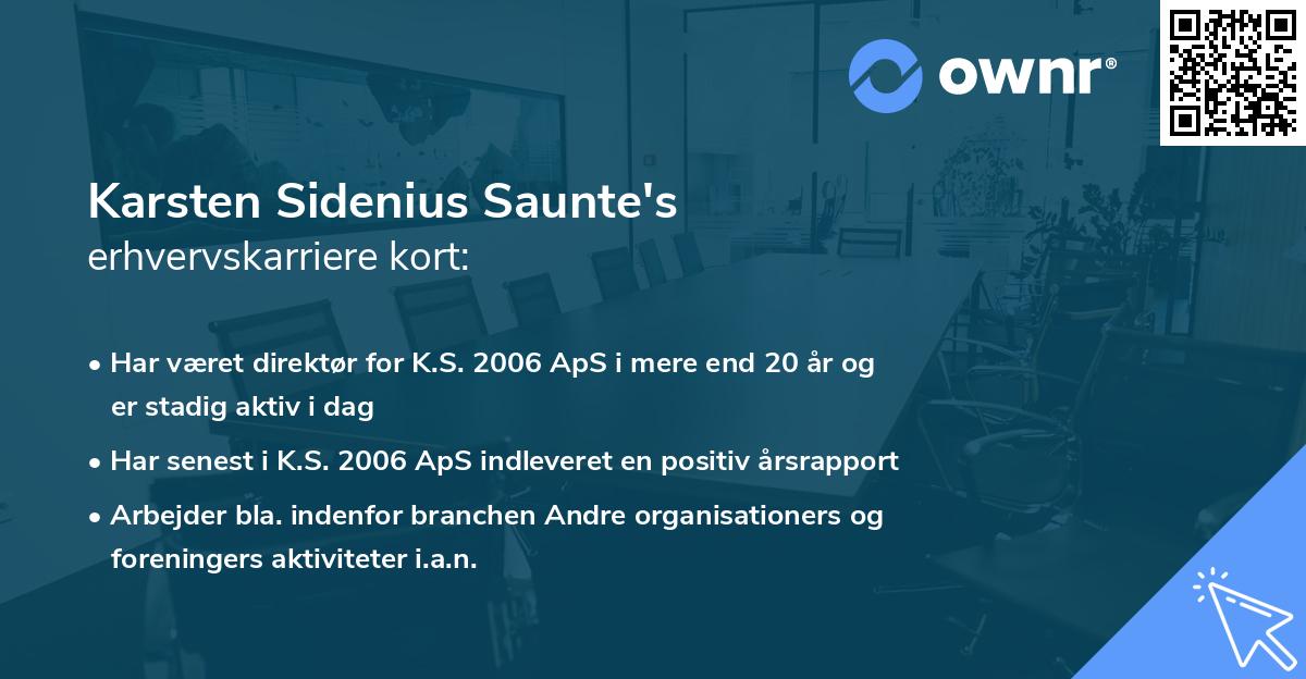 Karsten Sidenius Saunte's erhvervskarriere kort