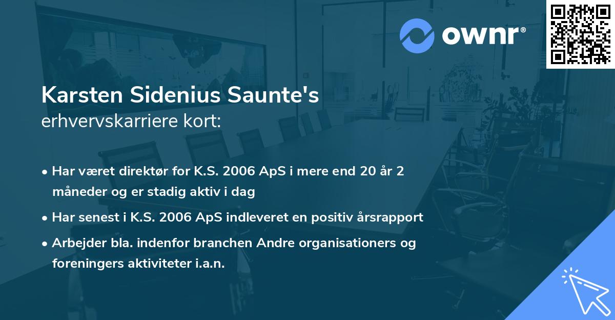 Karsten Sidenius Saunte's erhvervskarriere kort