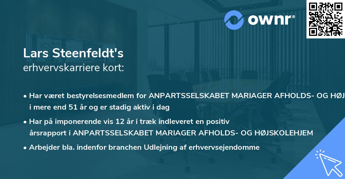 Lars Steenfeldt's erhvervskarriere kort