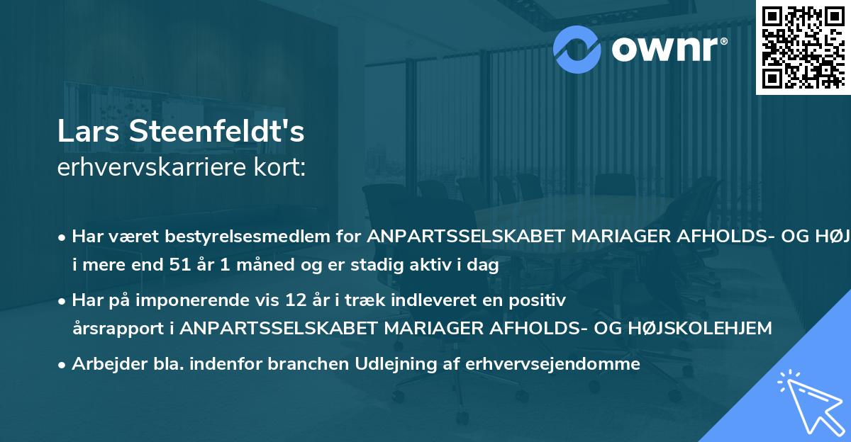 Lars Steenfeldt's erhvervskarriere kort
