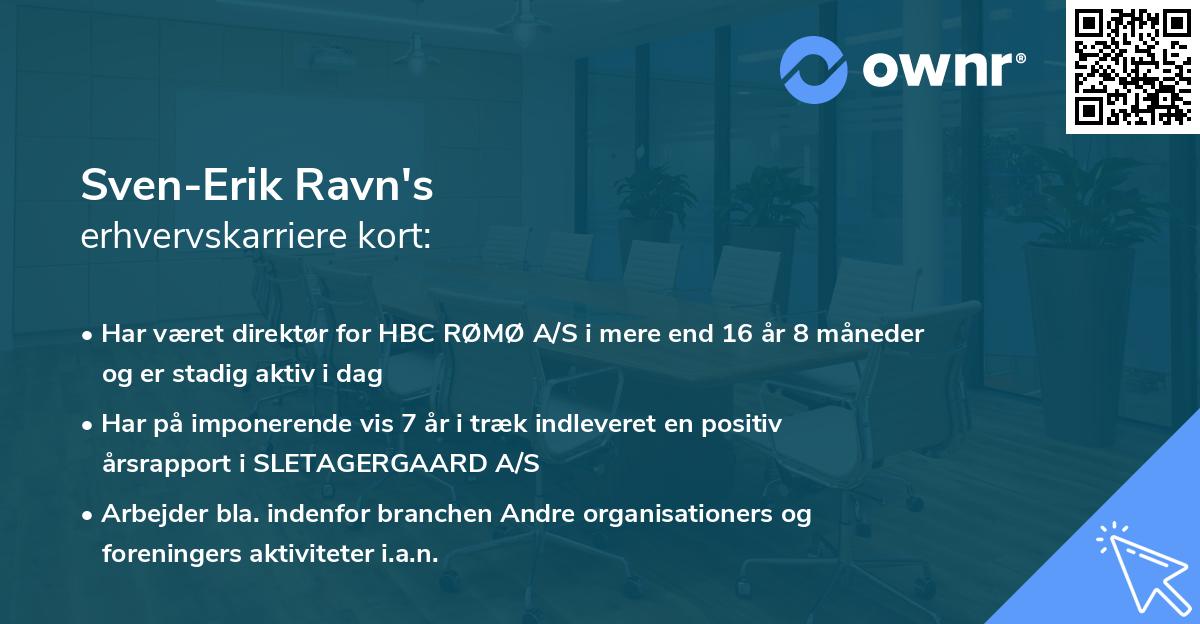 Sven-Erik Ravn's erhvervskarriere kort