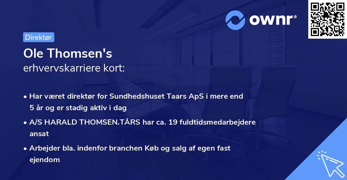 Ole Thomsen's erhvervskarriere kort