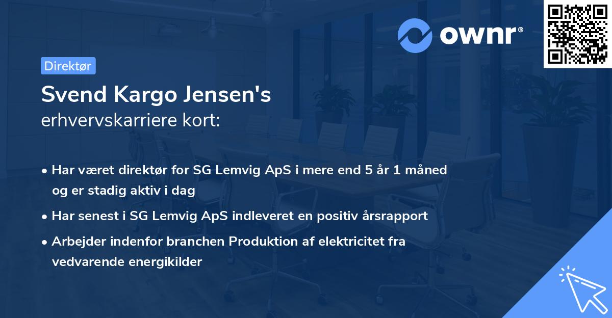 Svend Kargo Jensen's erhvervskarriere kort