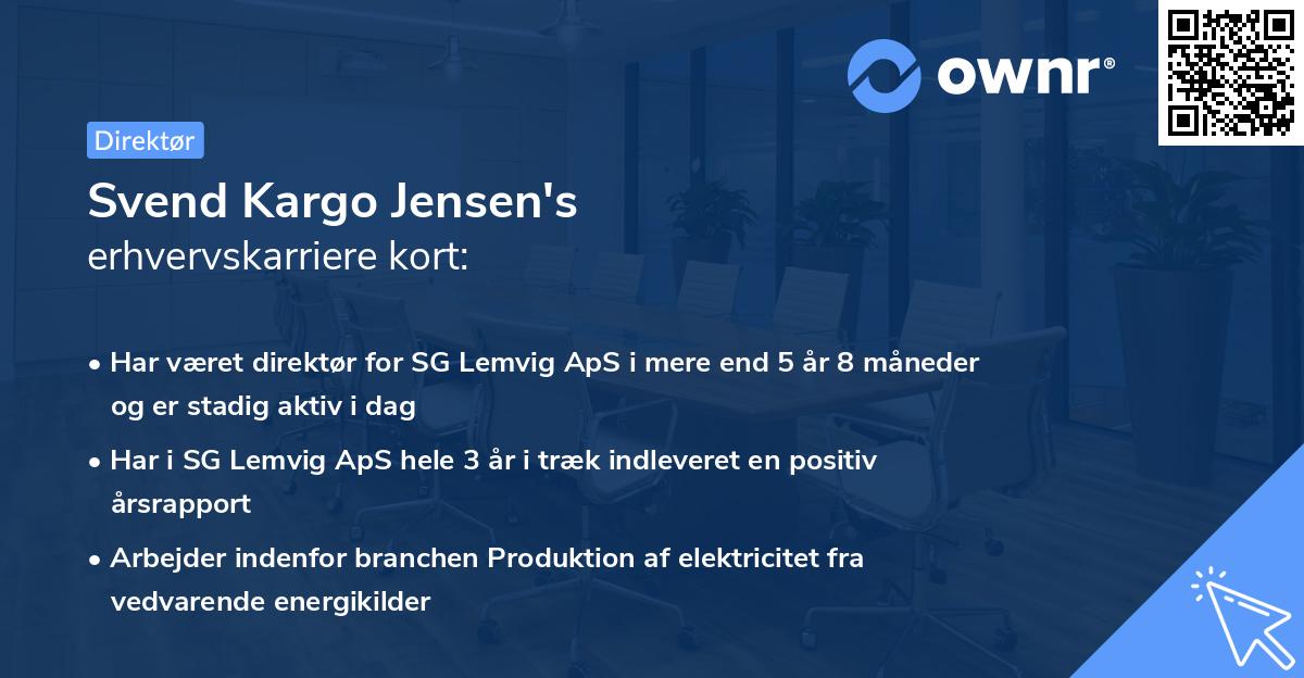 Svend Kargo Jensen's erhvervskarriere kort