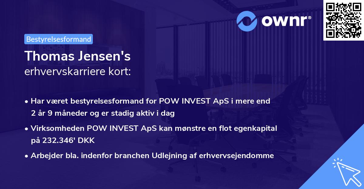 Thomas Jensen's erhvervskarriere kort