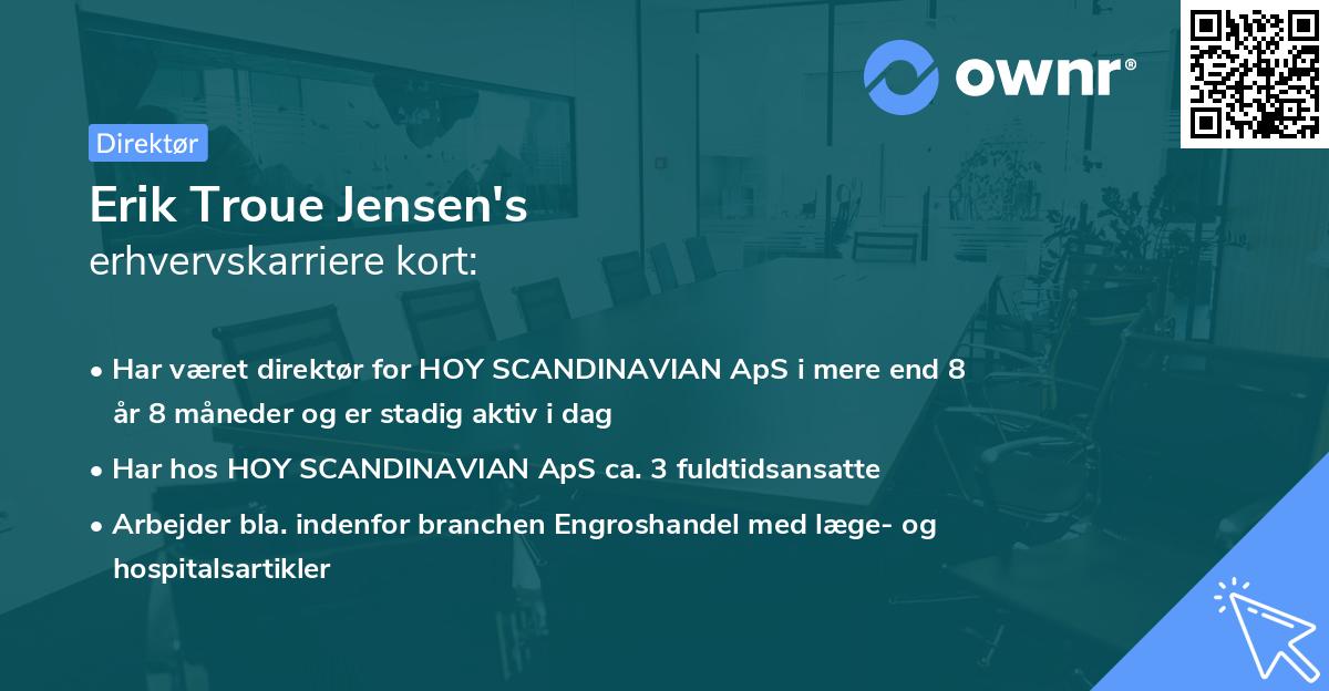 Erik Troue Jensen's erhvervskarriere kort