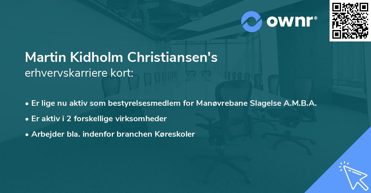 Martin Kidholm Christiansen's erhvervskarriere kort