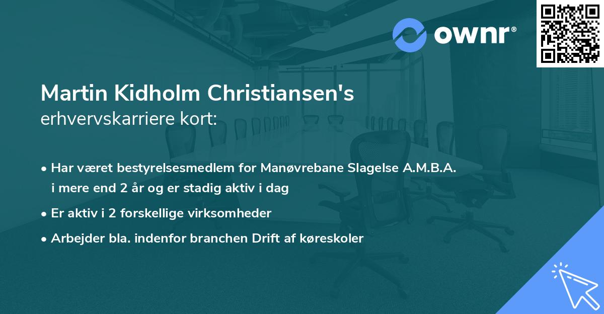 Martin Kidholm Christiansen's erhvervskarriere kort