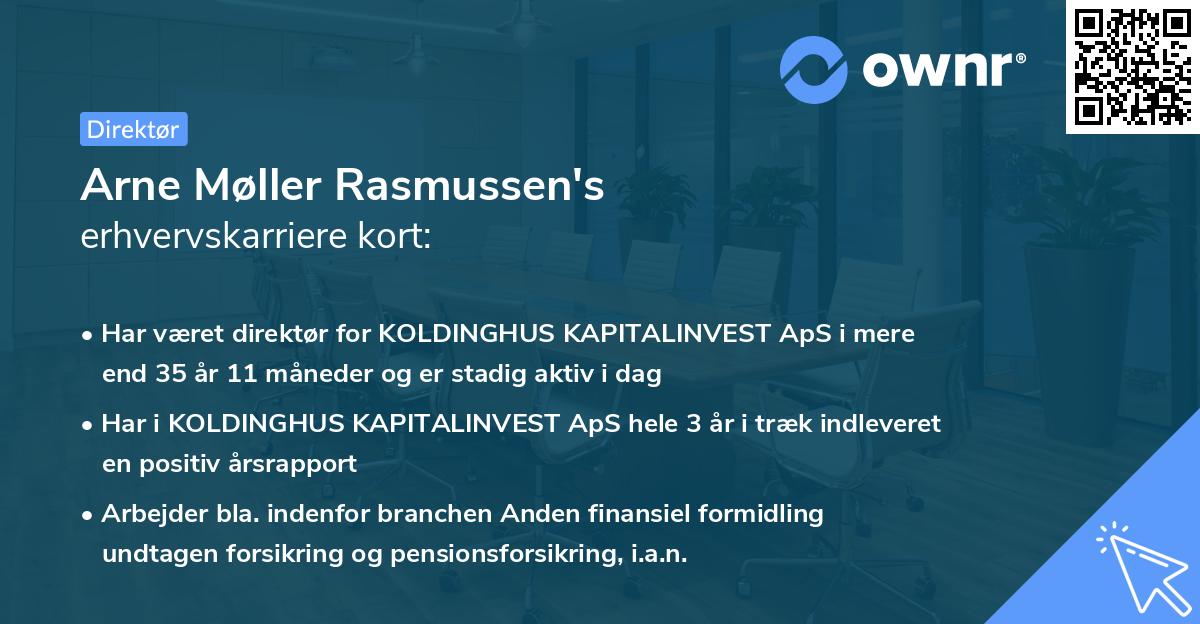 Arne Møller Rasmussen's erhvervskarriere kort