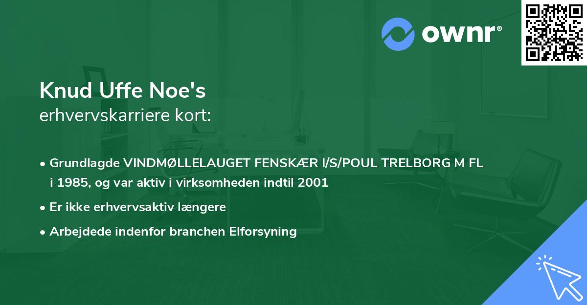 Knud Uffe Noe's erhvervskarriere kort