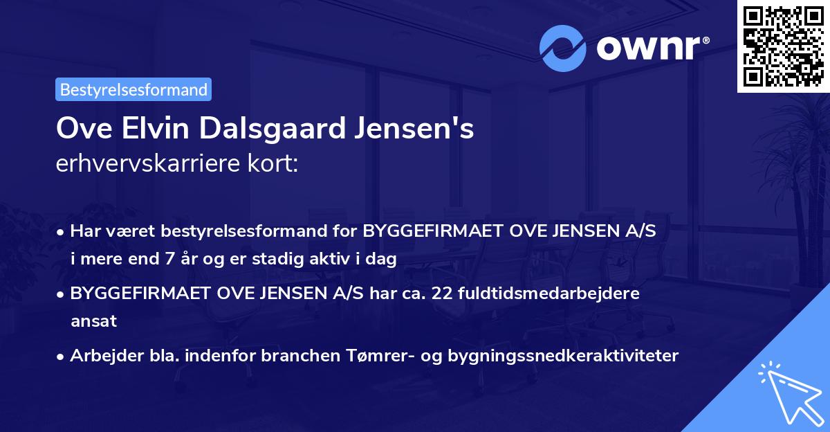 Ove Elvin Dalsgaard Jensen's erhvervskarriere kort