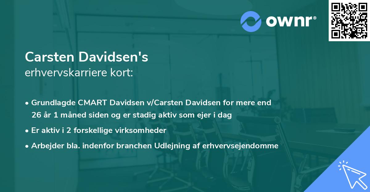 Carsten Davidsen's erhvervskarriere kort