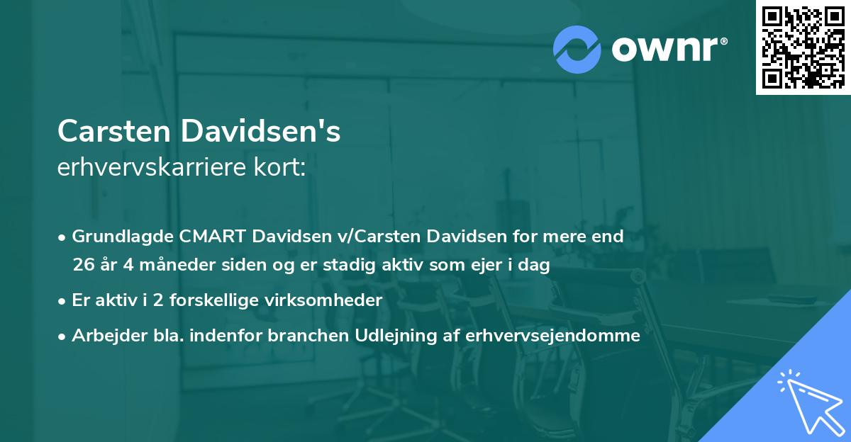 Carsten Davidsen's erhvervskarriere kort