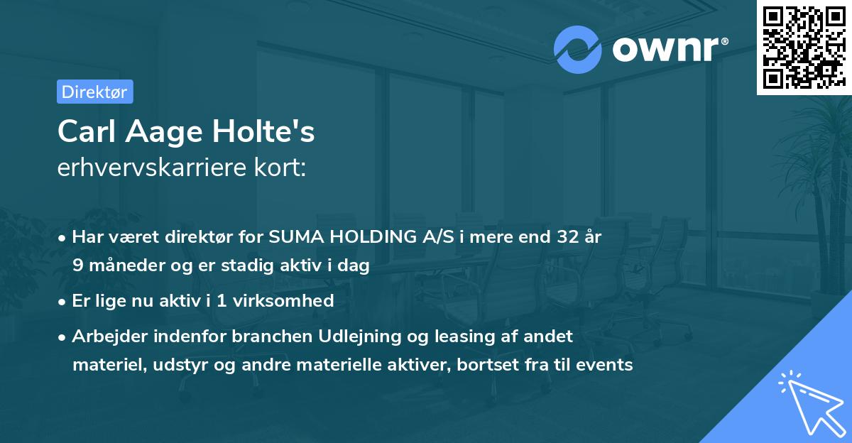 Carl Aage Holte's erhvervskarriere kort