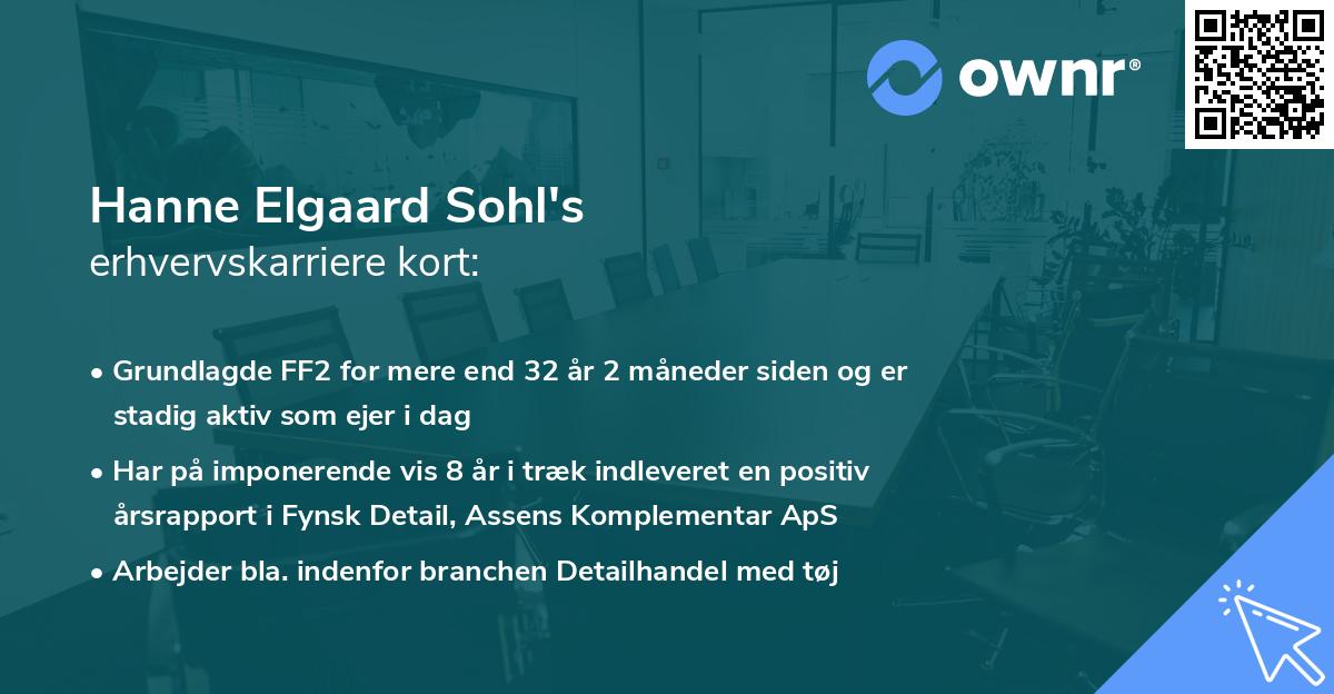 Hanne Elgaard Sohl's erhvervskarriere kort