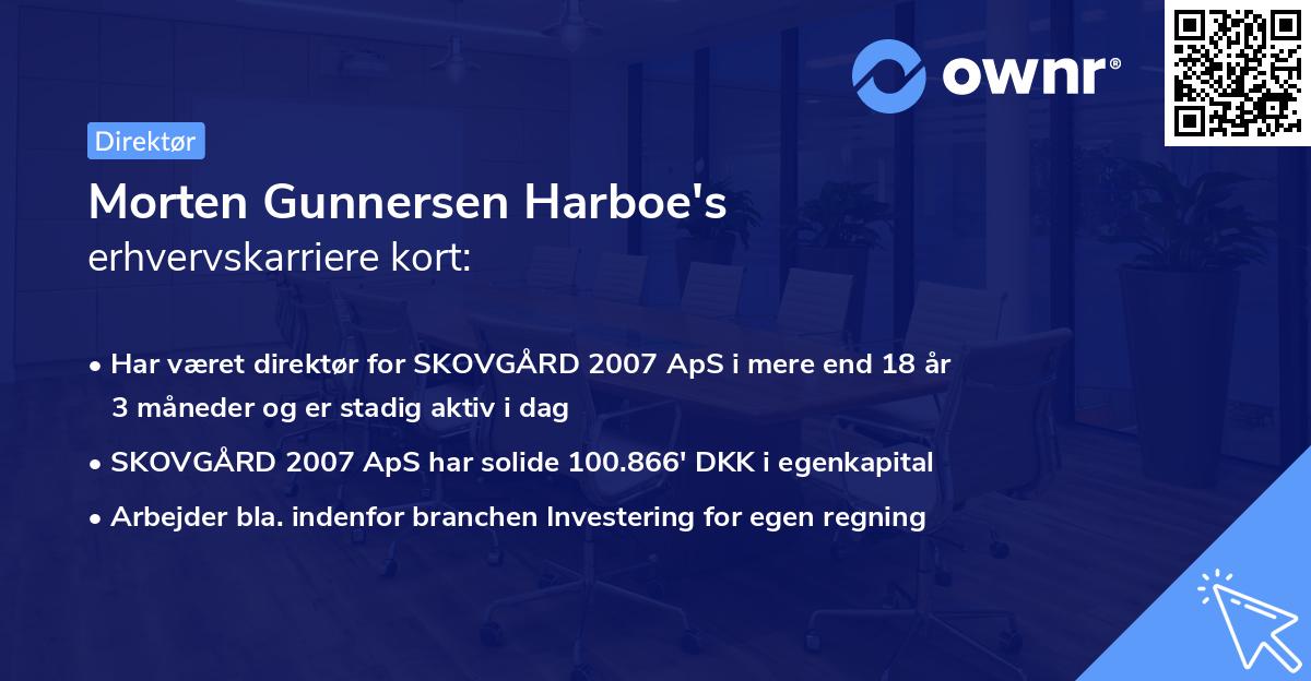 Morten Gunnersen Harboe's erhvervskarriere kort