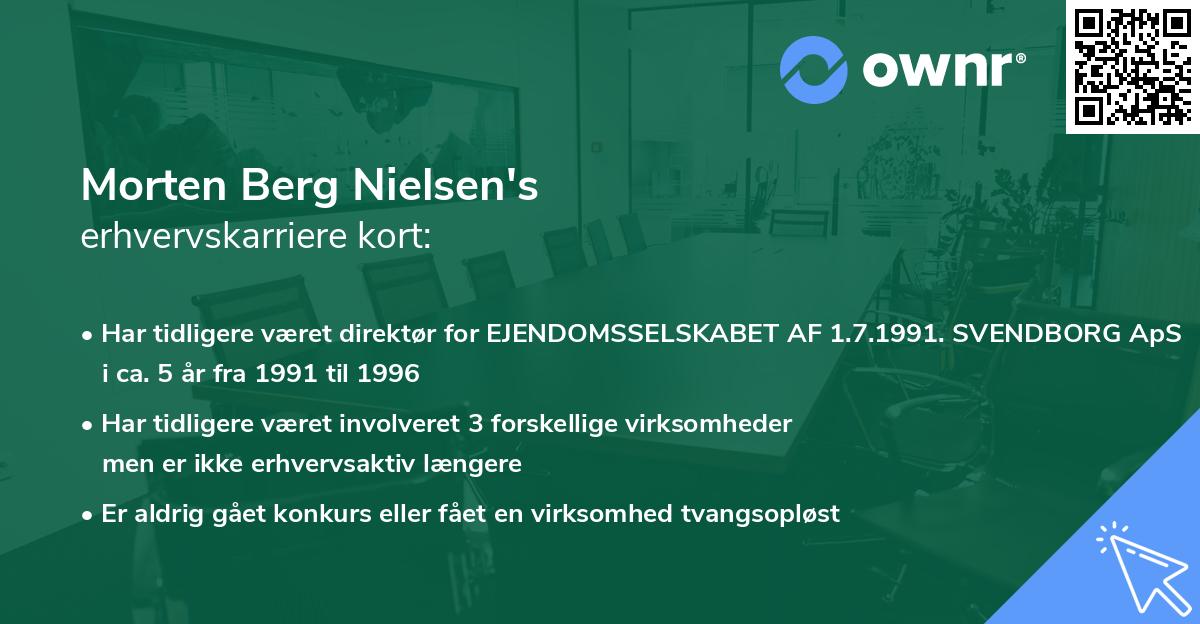 Morten Berg Nielsen's erhvervskarriere kort