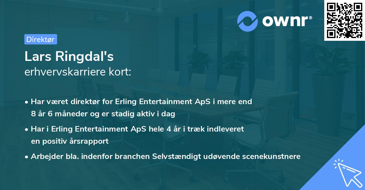 Lars Ringdal's erhvervskarriere kort
