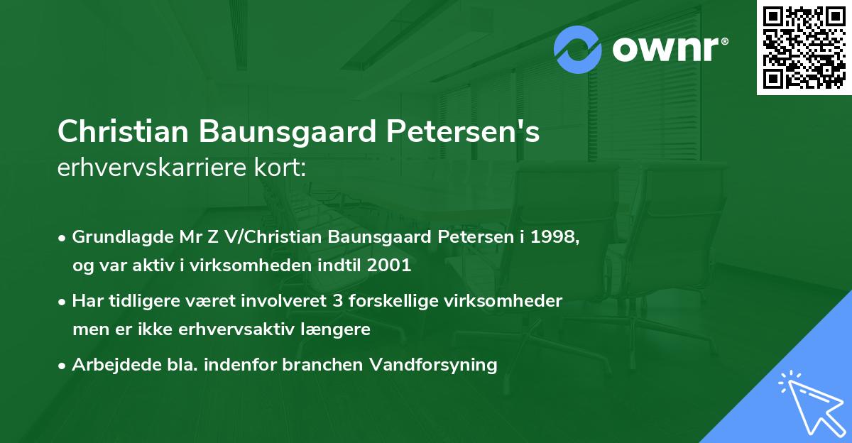 Christian Baunsgaard Petersen's erhvervskarriere kort