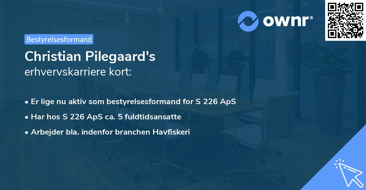 Christian Pilegaard's erhvervskarriere kort