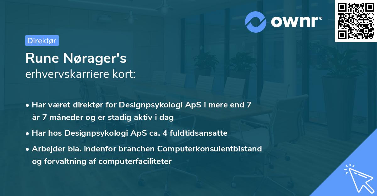 Rune Nørager's erhvervskarriere kort