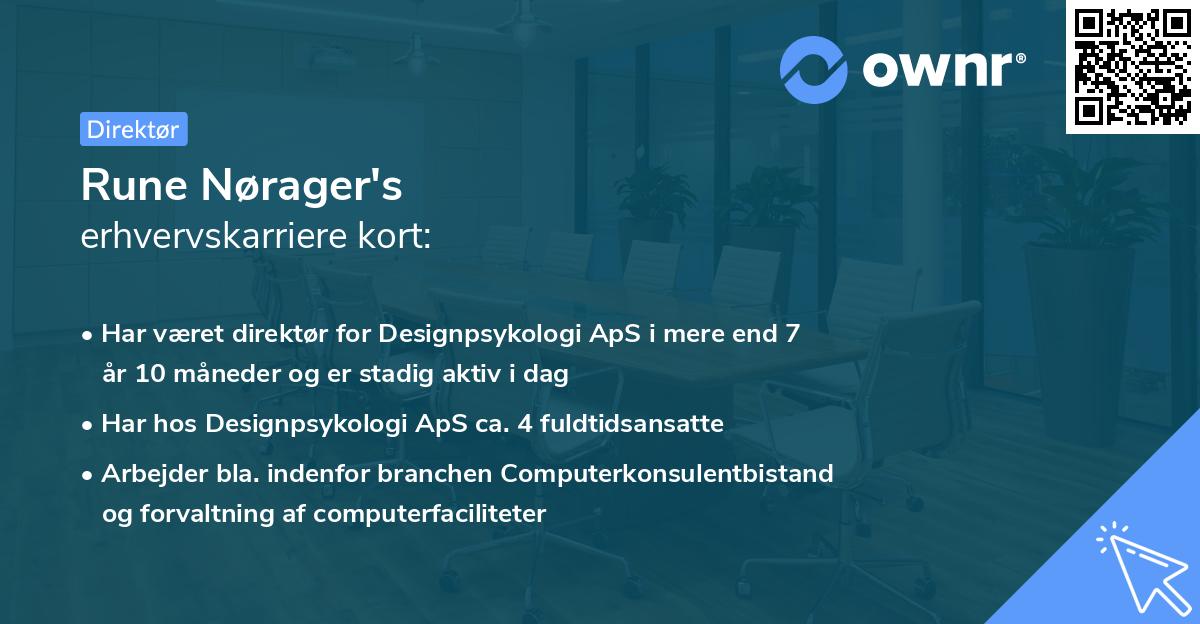 Rune Nørager's erhvervskarriere kort