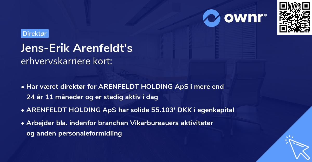 Jens-Erik Arenfeldt's erhvervskarriere kort