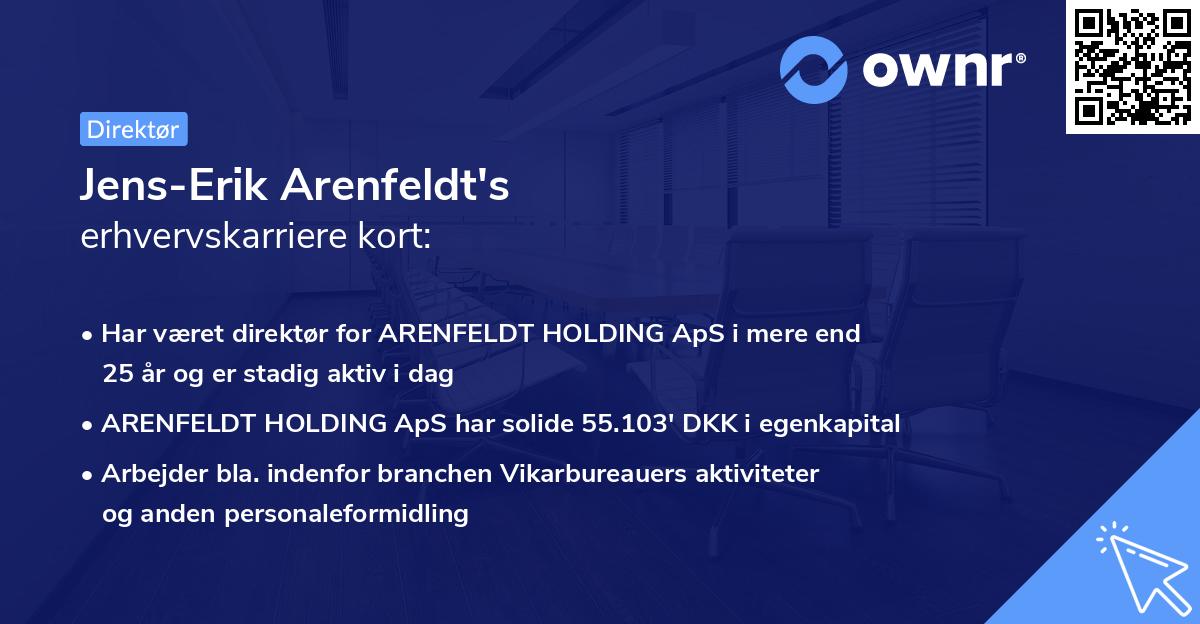 Jens-Erik Arenfeldt's erhvervskarriere kort