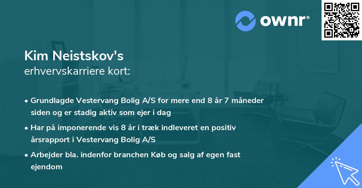 Kim Neistskov's erhvervskarriere kort