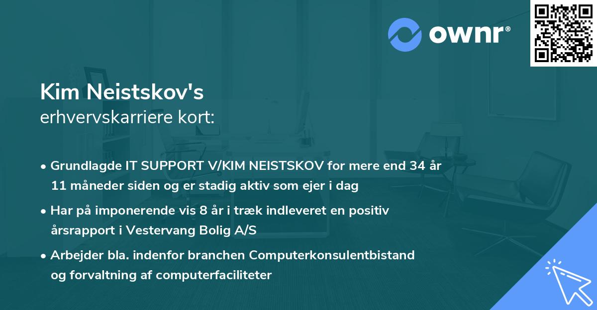 Kim Neistskov's erhvervskarriere kort