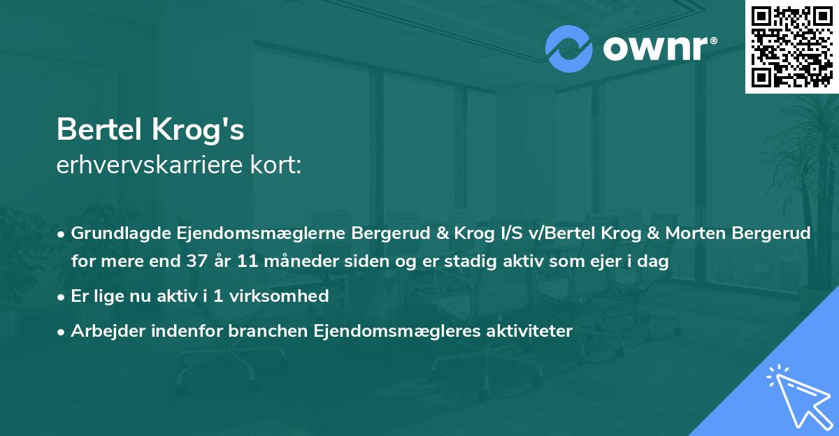 Bertel Krog's erhvervskarriere kort