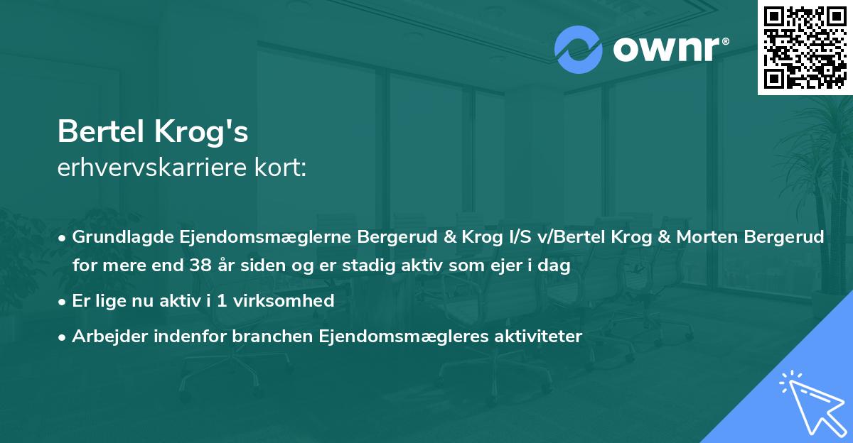 Bertel Krog's erhvervskarriere kort