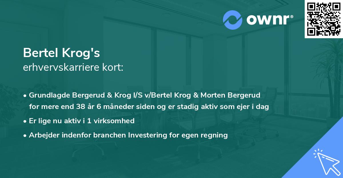 Bertel Krog's erhvervskarriere kort