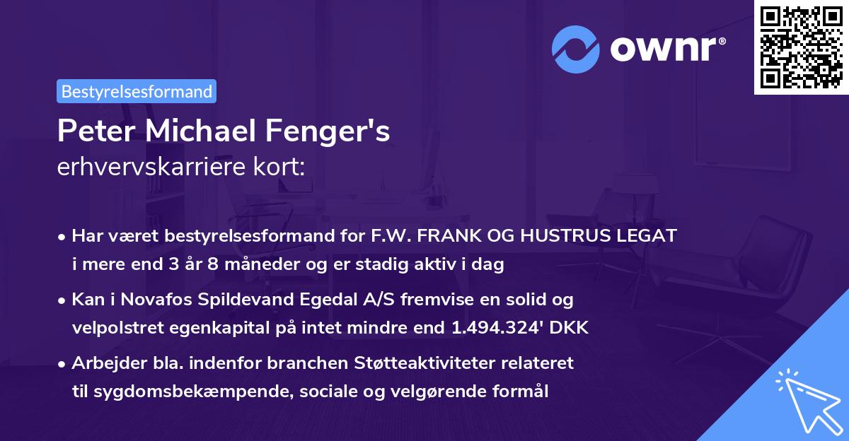 Peter Michael Fenger's erhvervskarriere kort