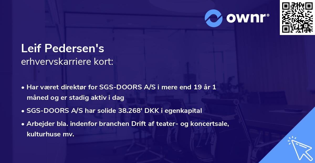 Leif Pedersen's erhvervskarriere kort