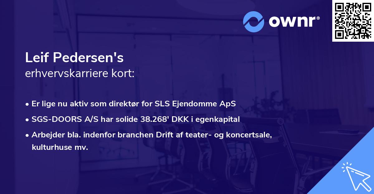 Leif Pedersen's erhvervskarriere kort